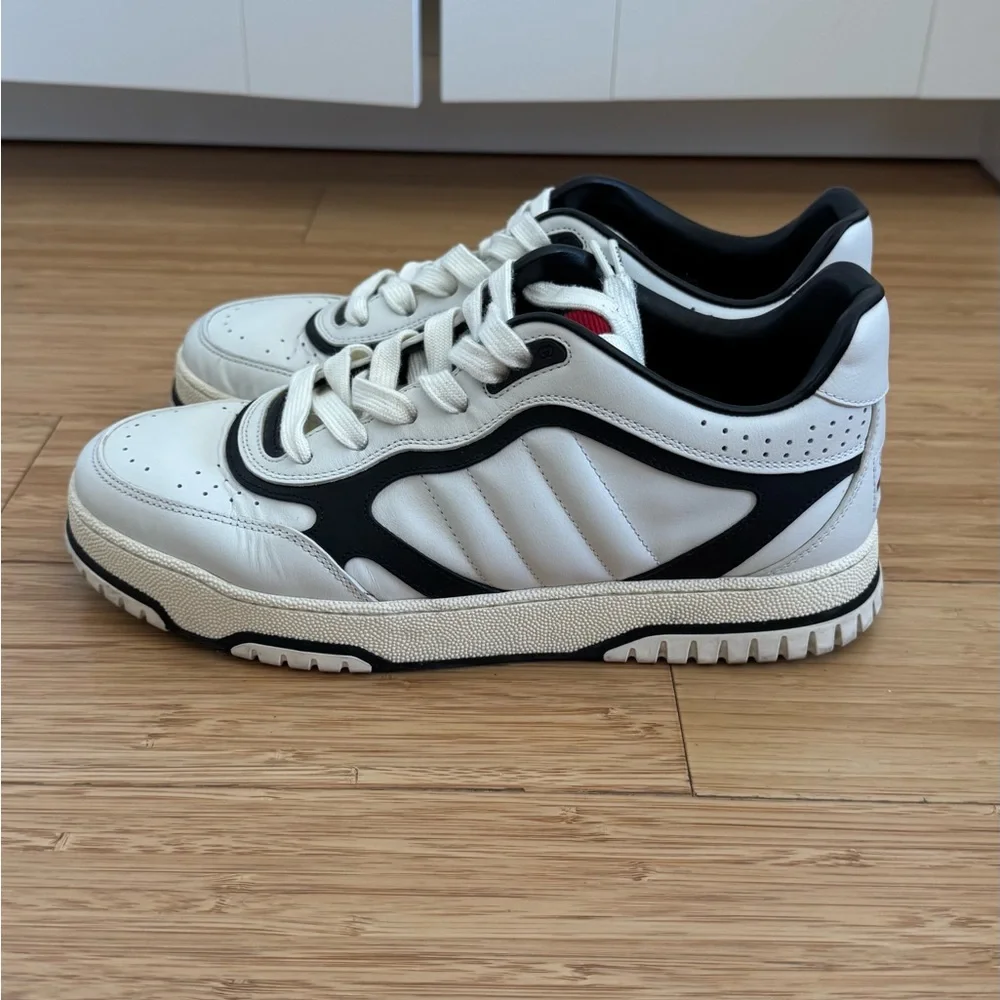 Gucci White and Black Men's Sneakers, real leather, size us 6,5 eu 40